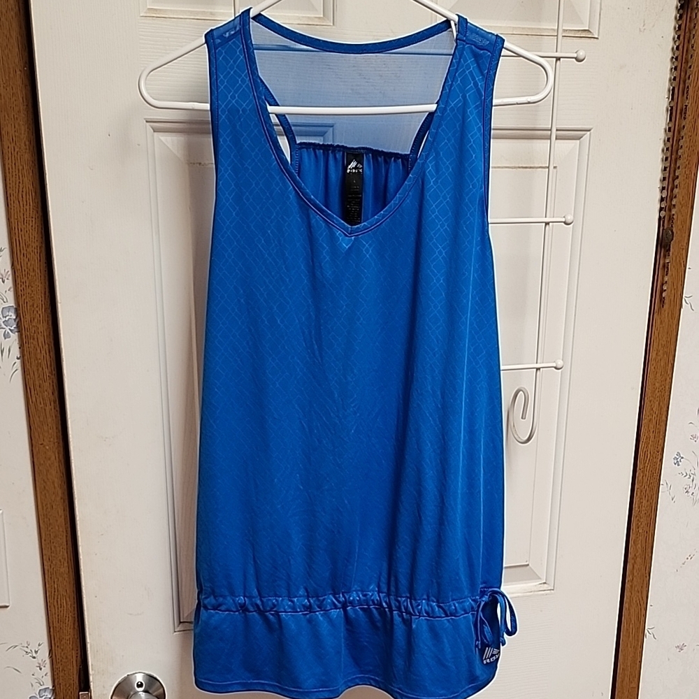 RBX Blue Sleeveless Relaxed Tie Front Tank Top